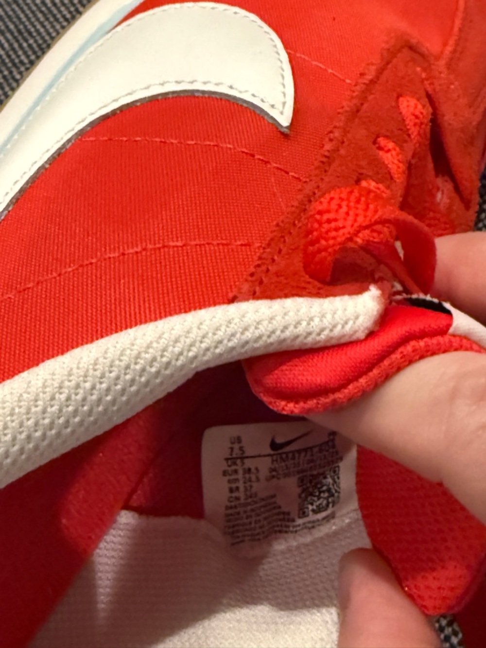 Nike Women's Red White Retro Runner Sneakers - Picture 5 of 5